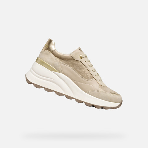 Wedge sneakers SPHERICA EC13 WOMAN Light gold/Light taupe - image number 0 | GEOX