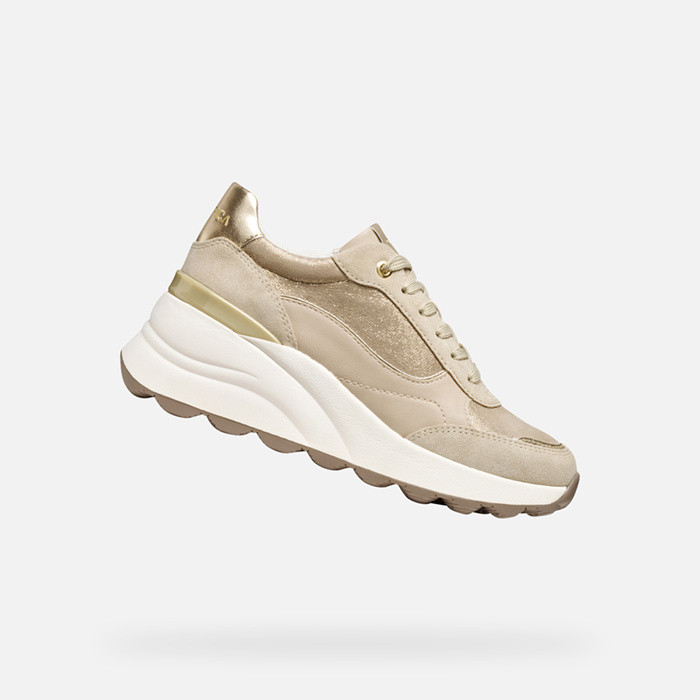 Wedge sneakers SPHERICA EC13 WOMAN Light gold/Light taupe | GEOX