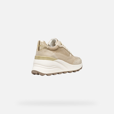 Wedge sneakers SPHERICA EC13 WOMAN Light gold/Light taupe - image number 4 | GEOX