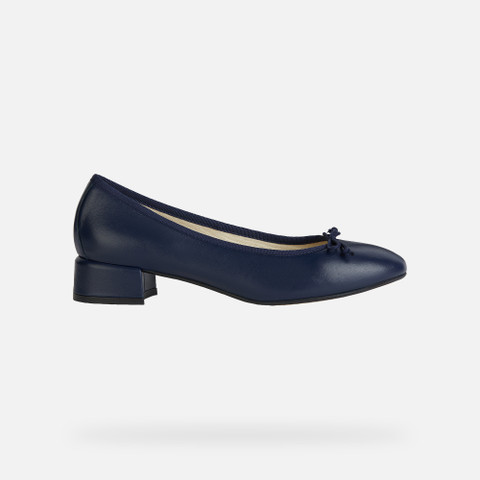heeled ballet flats FLORETIA WOMAN Navy - image number 1 | GEOX