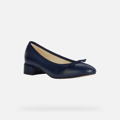 heeled ballet flats FLORETIA WOMAN Navy - image number 2 | GEOX
