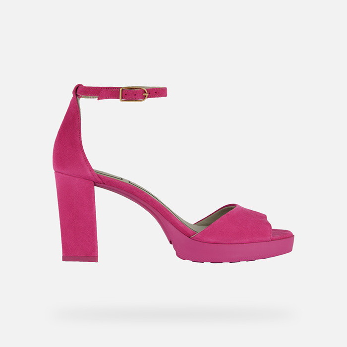 Buy online Women Solid Pink Ankle Strap Wedge Heel Sandal from