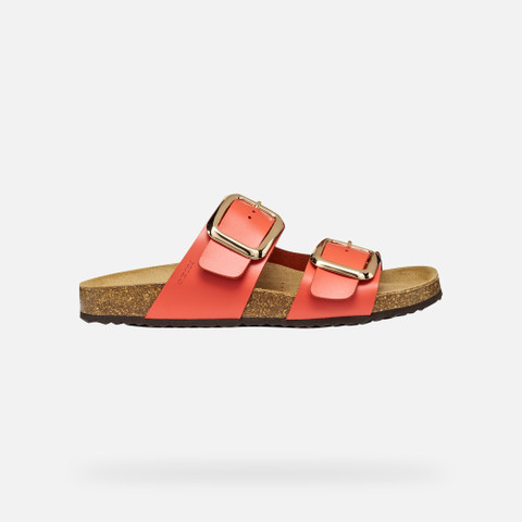 Slides shoes BRIONIA R WOMAN Coral - image number 1 | GEOX