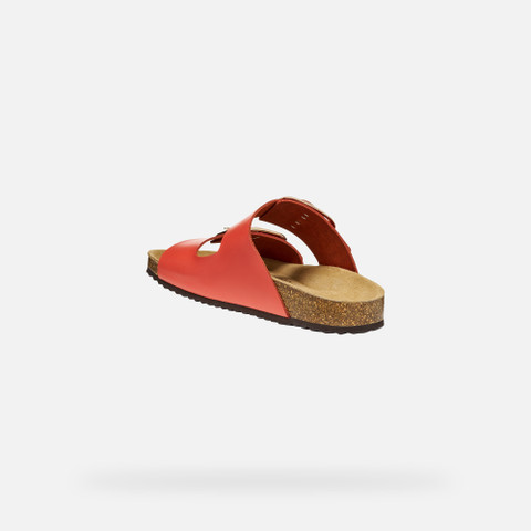 Slides shoes BRIONIA R WOMAN Coral - image number 3 | GEOX