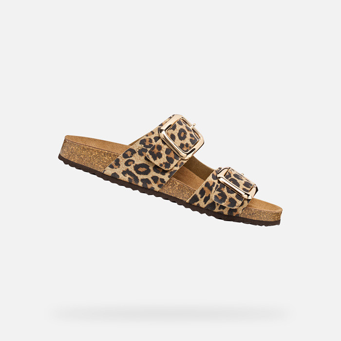 Chanclas de leopardo BRIONIA R MUJER Cuero | GEOX