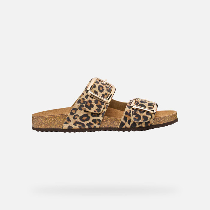 Chanclas de leopardo BRIONIA R MUJER Cuero | GEOX