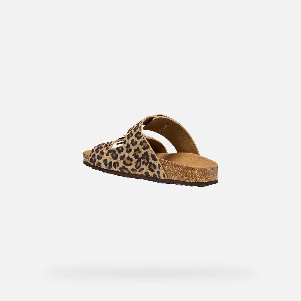 Ciabatte leopardate BRIONIA R DONNA Cuoio - image number 3 | GEOX