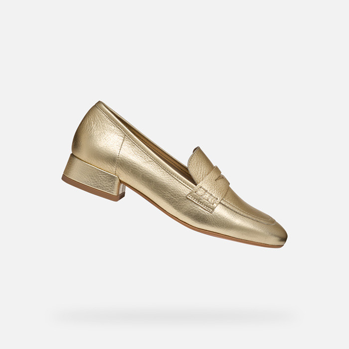 Leather loafers DHYALMA WOMAN Light Gold | GEOX