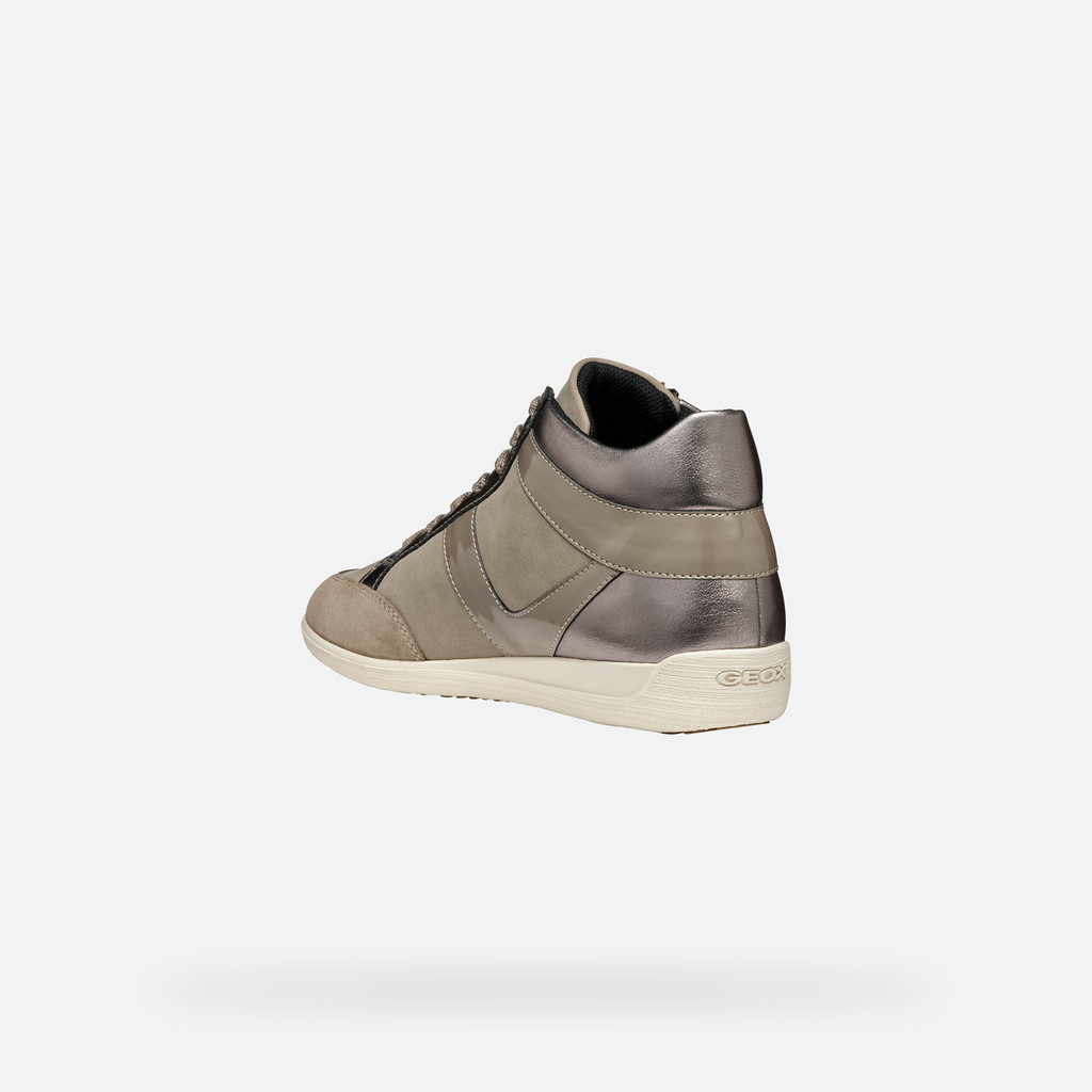 Geox® MYRIA WOMAN: Taupe High Top Sneakers | Geox