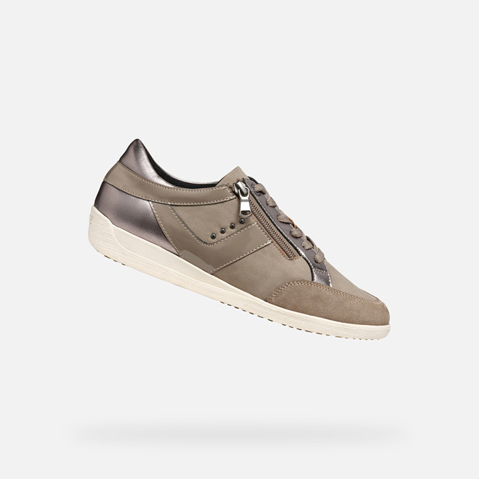 Niedrige sneakers MYRIA DAME Metallic-Grau/Taupe | GEOX