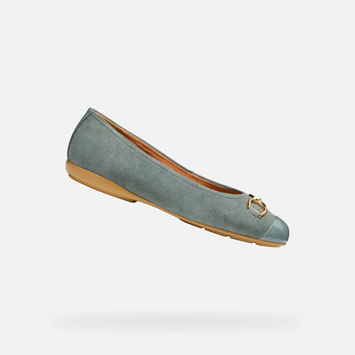 Suede ballerina pumps ANNYTAH WOMAN Sage | GEOX