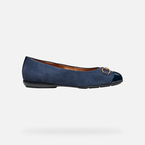 suede ballerina pumps ANNYTAH WOMAN Dark Jeans/Navy - image number 1 | GEOX