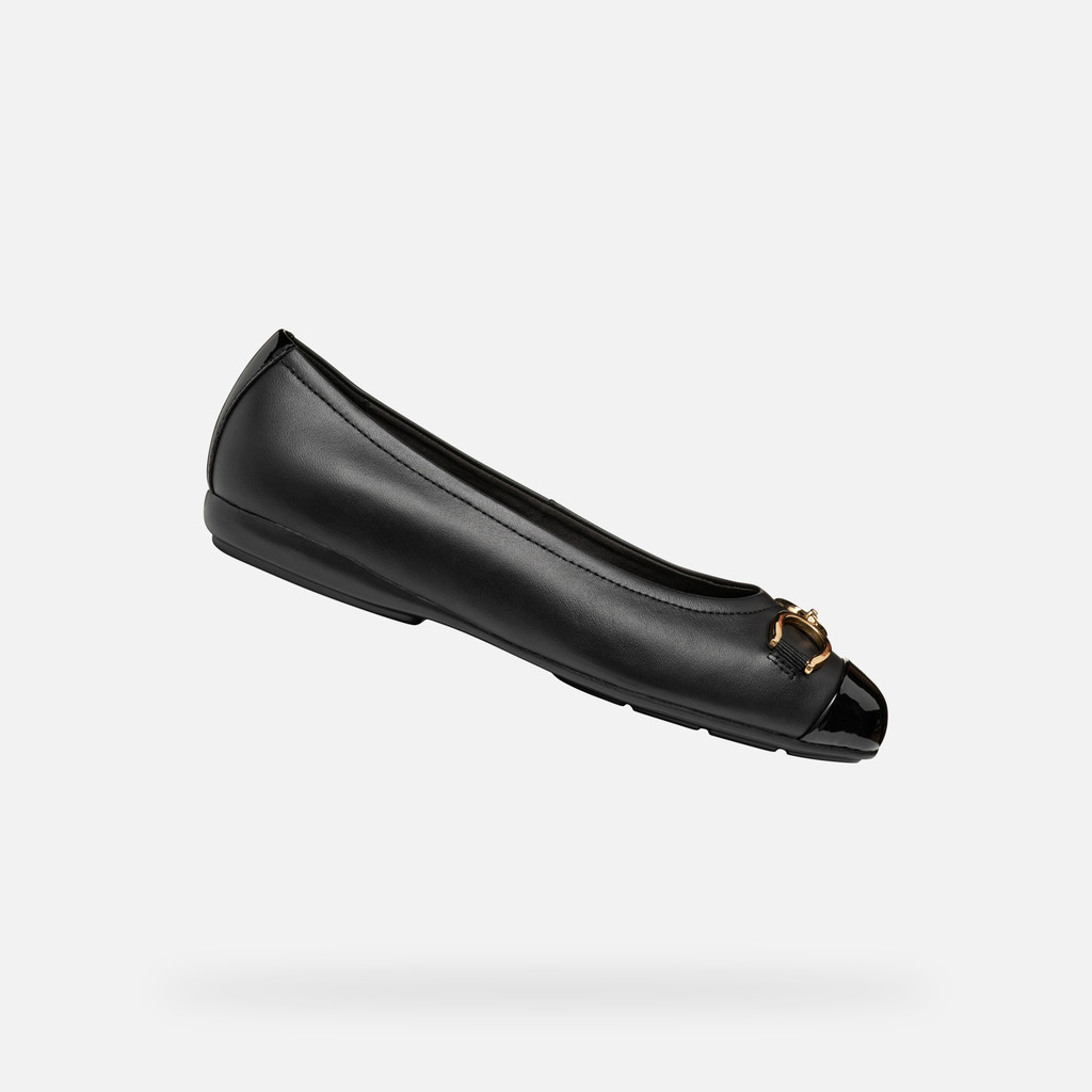 Geox Ballerine Donna D Annytah E – Morbida Nappa Nera, Suola Traspirante, Plantare Triple-wellbeing, Taglia 36 EU