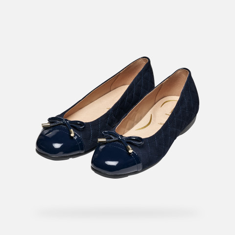 Suede ballerina pumps ANNYTAH WOMAN Navy - image number 8 | GEOX