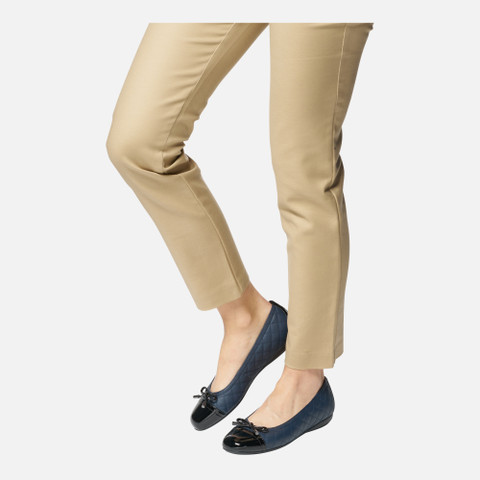 leather ballerina flats ANNYTAH WOMAN Navy/Black - image number 2 | GEOX