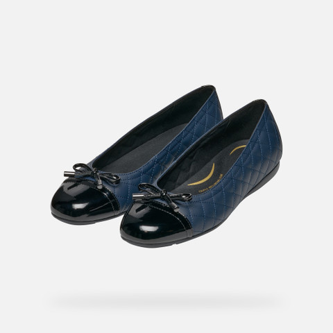 leather ballerina flats ANNYTAH WOMAN Navy/Black - image number 8 | GEOX