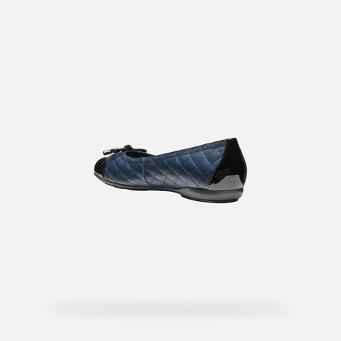 leather ballerina flats ANNYTAH WOMAN Navy/Black - image number 4 | GEOX