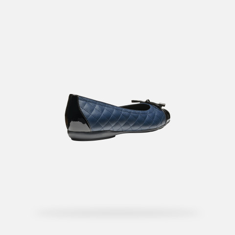 leather ballerina flats ANNYTAH WOMAN Navy/Black - image number 5 | GEOX