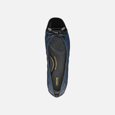 leather ballerina flats ANNYTAH WOMAN Navy/Black - image number 6 | GEOX