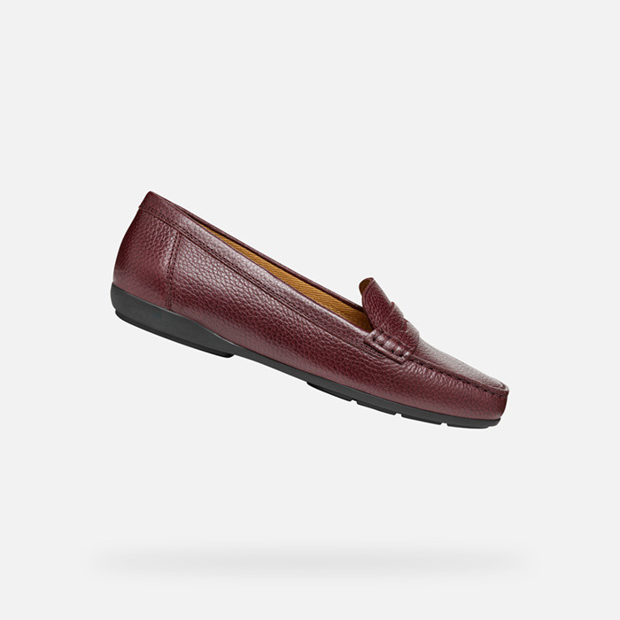 Mocassins en cuir ANNYTAH MOC FEMME Bordeaux | GEOX