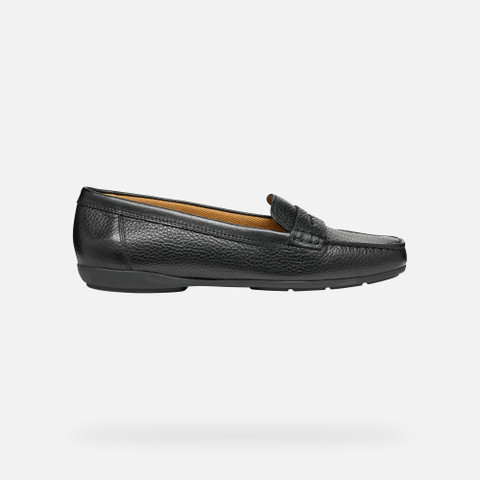 leather loafers ANNYTAH MOC WOMAN Black - image number 1 | GEOX
