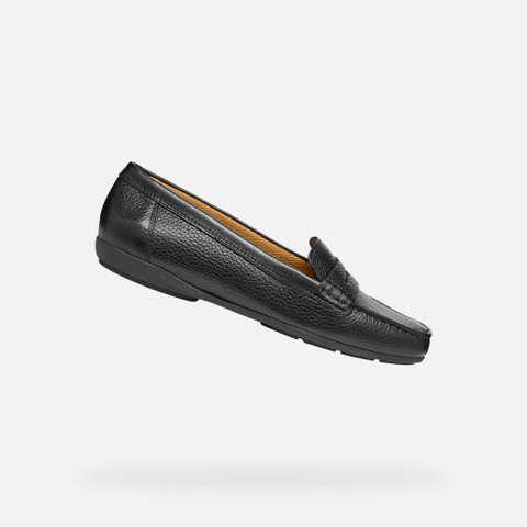 leather loafers ANNYTAH MOC WOMAN Black - image number 0 | GEOX
