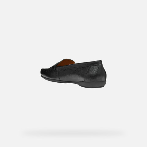 leather loafers ANNYTAH MOC WOMAN Black - image number 4 | GEOX