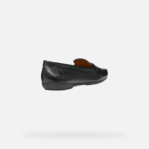 leather loafers ANNYTAH MOC WOMAN Black - image number 5 | GEOX