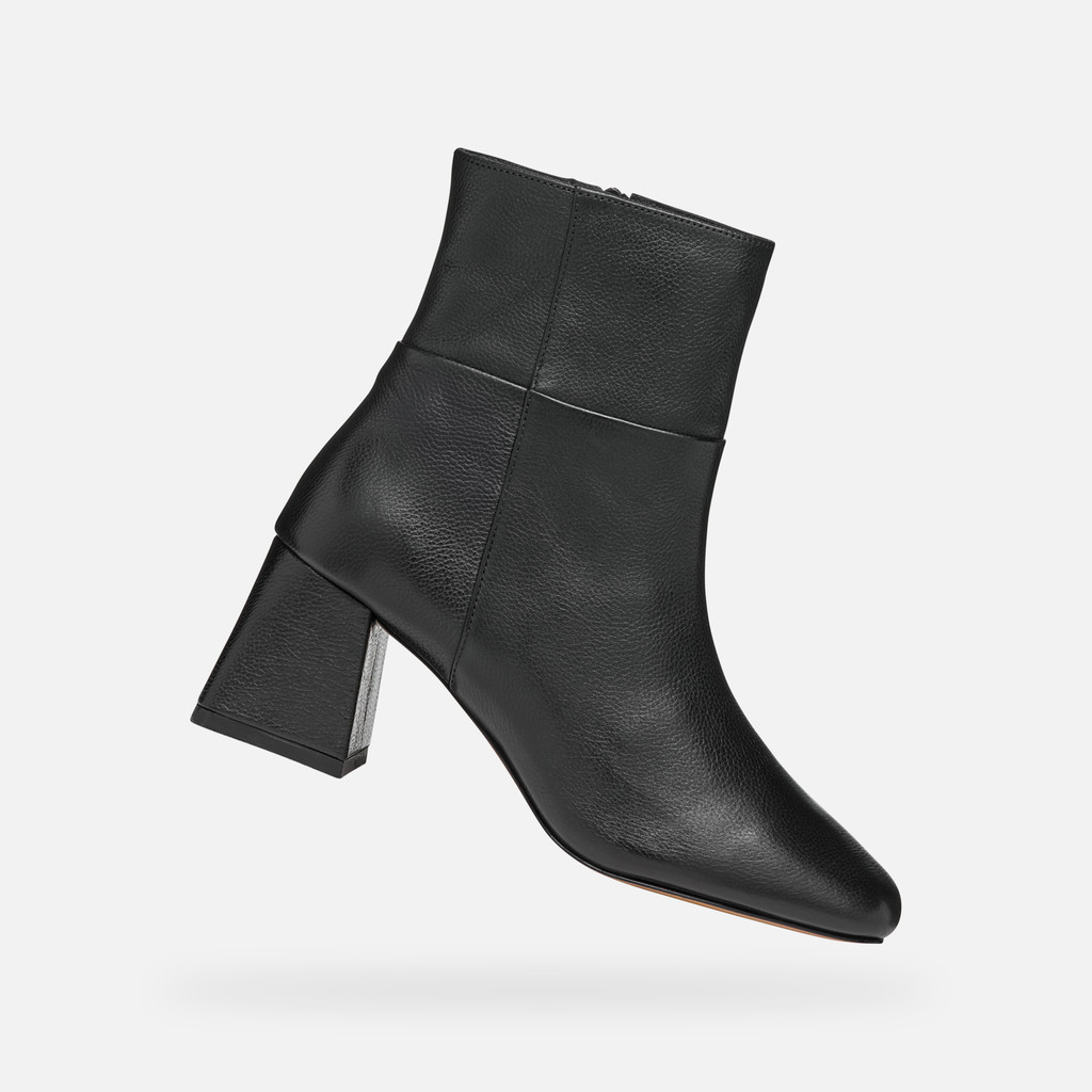 Black medium heel boots best sale