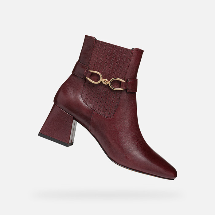 Medium heel ankle boots CORONILLA WOMAN Wine | GEOX