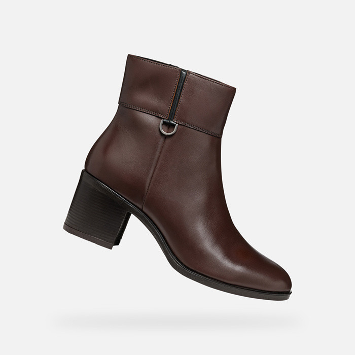 Medium heel ankle boots NEW ASHEEL WOMAN Dark.Brown/Black | GEOX