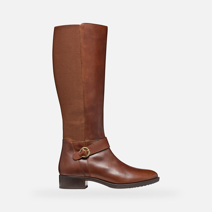 Leather boots FELICITY WOMAN Brown | GEOX