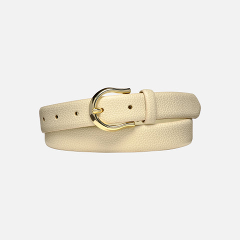 leather belt BELT WOMAN Off White - image number 0 | GEOX