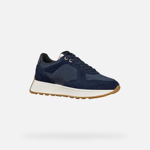 Geox® AMABEL WOMAN: Dark Jeans/Navy Low Top Sneakers | Geox