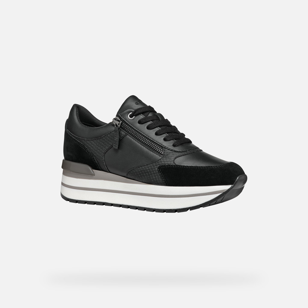 Geox® NEW KENCY WOMAN: Black Low Top Sneakers | Geox