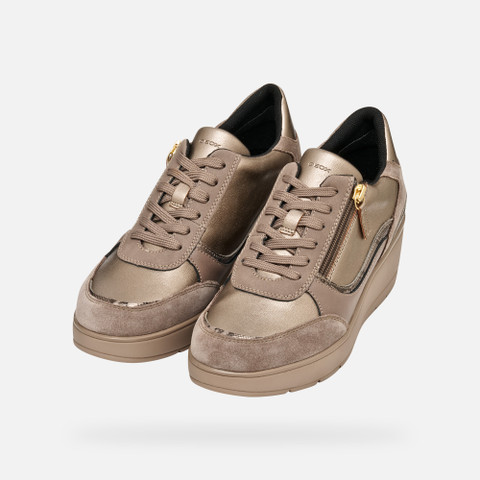 Baskets compensees ILDE FEMME Taupe - image number 8 | GEOX