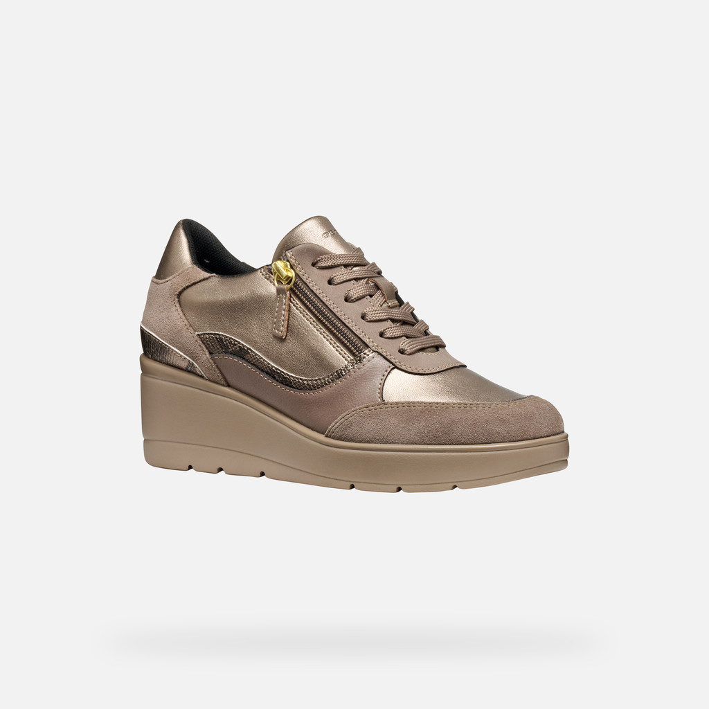 Wedge sneakers ILDE WOMAN Taupe - image number 2 | GEOX