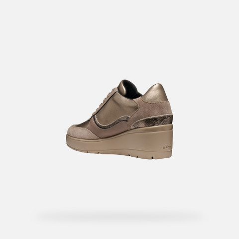 Wedge sneakers ILDE WOMAN Taupe - image number 3 | GEOX