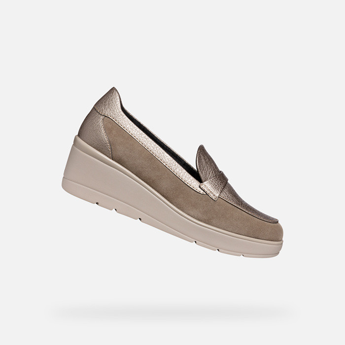 Mocassins à talon ILDE FEMME Taupe | GEOX