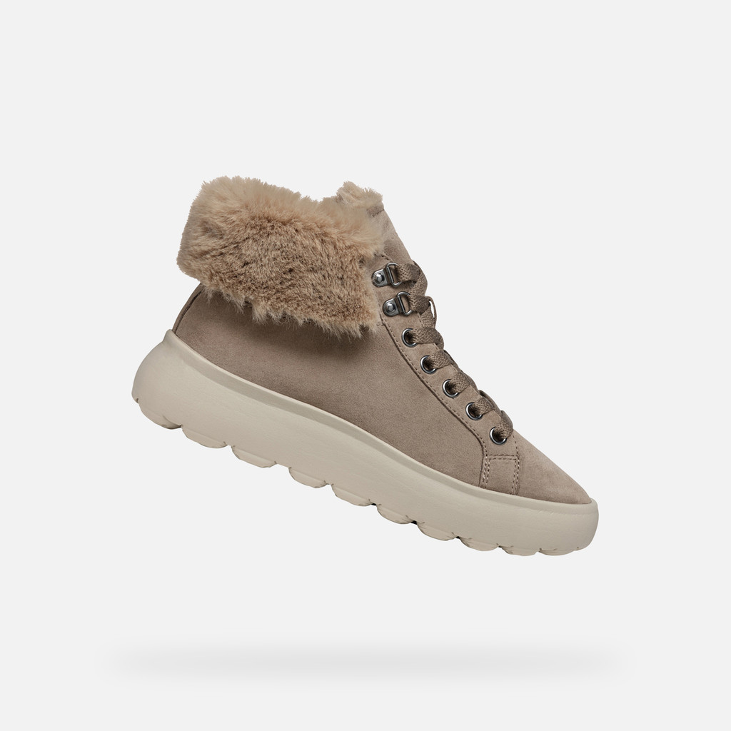 Taupe high top sneakers on sale