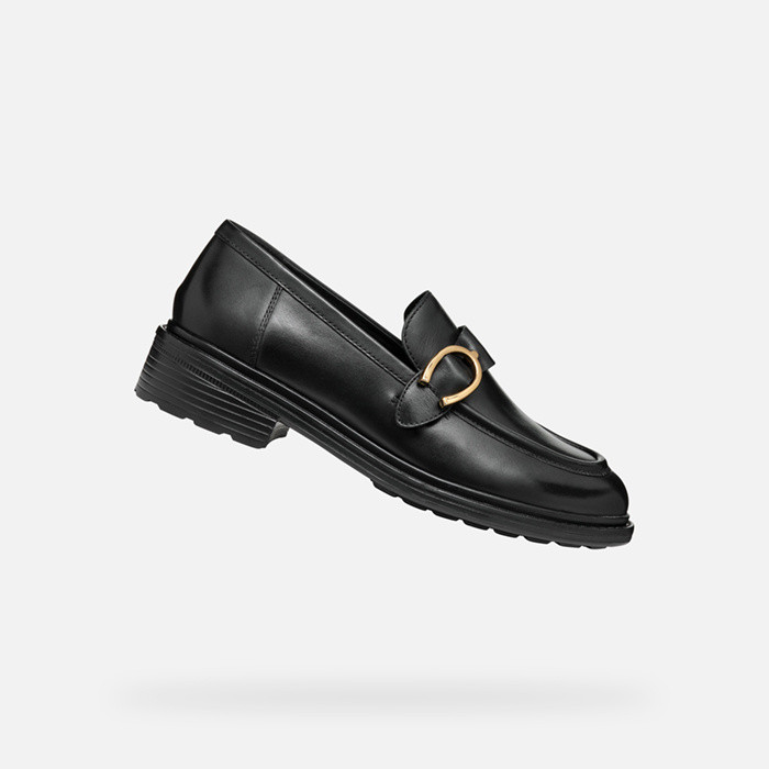 Mocassins en cuir WALK PLEASURE FEMME Noir | GEOX