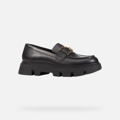Leather loafers VILDE WOMAN Black - image number 1 | GEOX