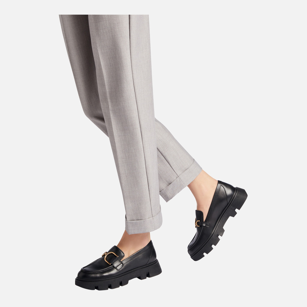 Leather loafers VILDE WOMAN Black - image number 2 | GEOX