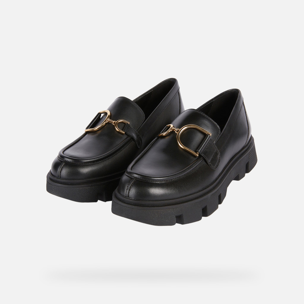 Leather loafers VILDE WOMAN Black - image number 9 | GEOX