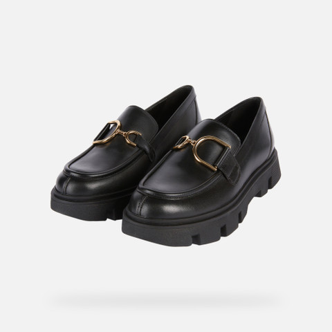 Leather loafers VILDE WOMAN Black - image number 9 | GEOX