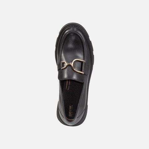 Leather loafers VILDE WOMAN Black - image number 6 | GEOX