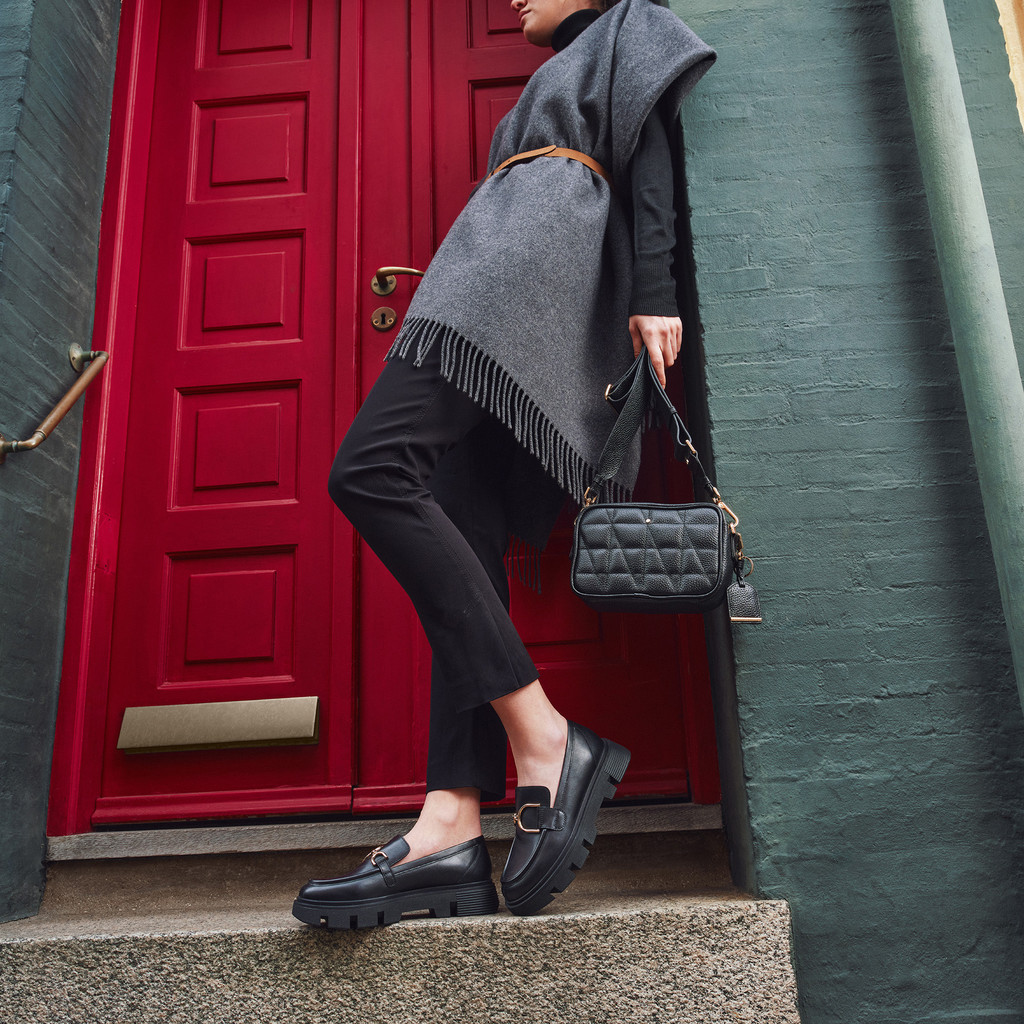 Leather loafers VILDE WOMAN Black - image number 8 | GEOX