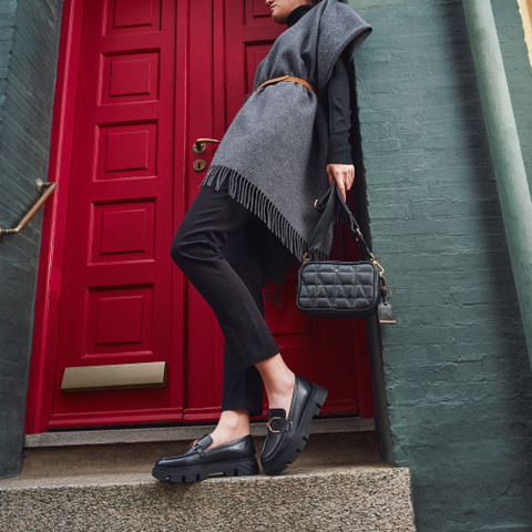 Leather loafers VILDE WOMAN Black - image number 8 | GEOX