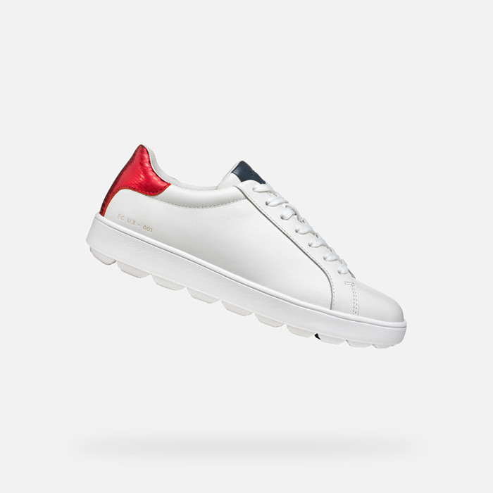 Niedrige sneakers SPHERICA ECUB-1 DAME Weiß/Marineblau/Rot | GEOX