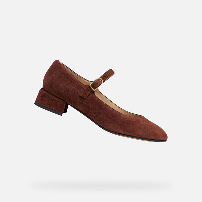 Ballet flats with strap FLORETIA WOMAN Wine | GEOX